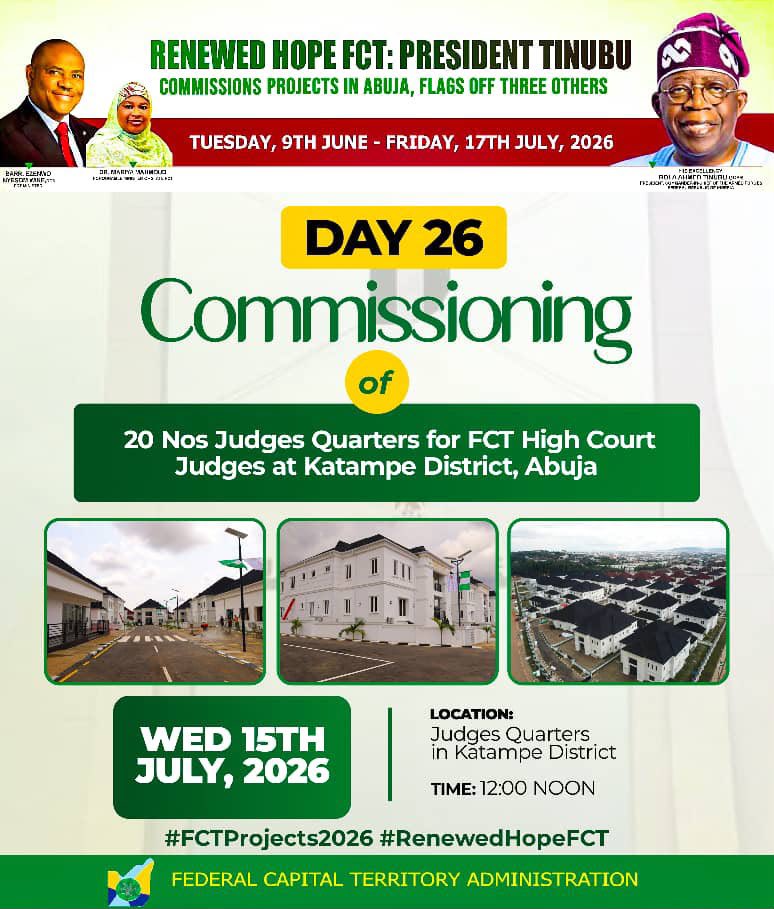 slimteeera's tweet photo. The Judges’ Quarters combine quality construction with practical design to support the needs of FCT High Court judges. #FCTProjects2026 https://t.co/l4rmDzusOq