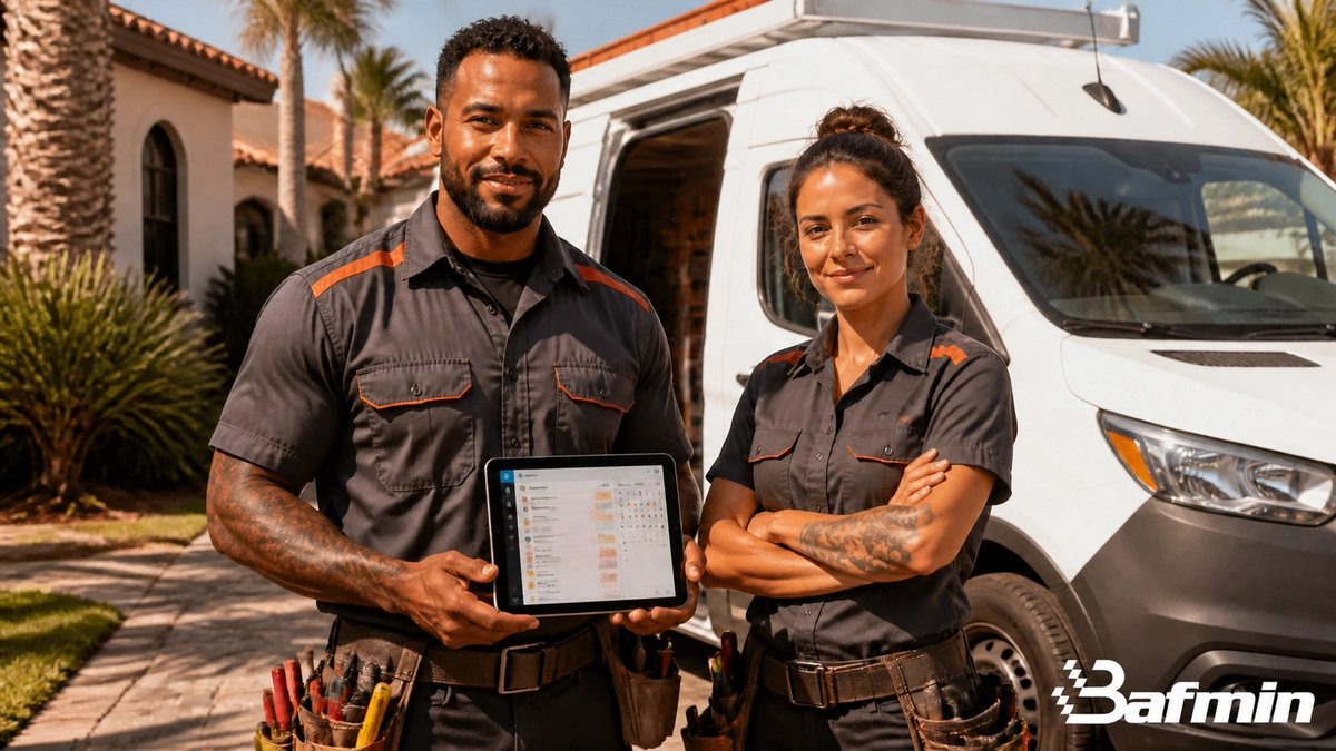 bafmin's tweet photo. Stop losing leads on the job. ⚡️

Bafmin's AI captures and books 24/7. While you wire St. Pete, our agent handles dispatch and quotes. Scale your electrical business without the overhead.

#StPeteElectrician #FloridaTrades #Bafmin https://t.co/oEnl3wkAYm