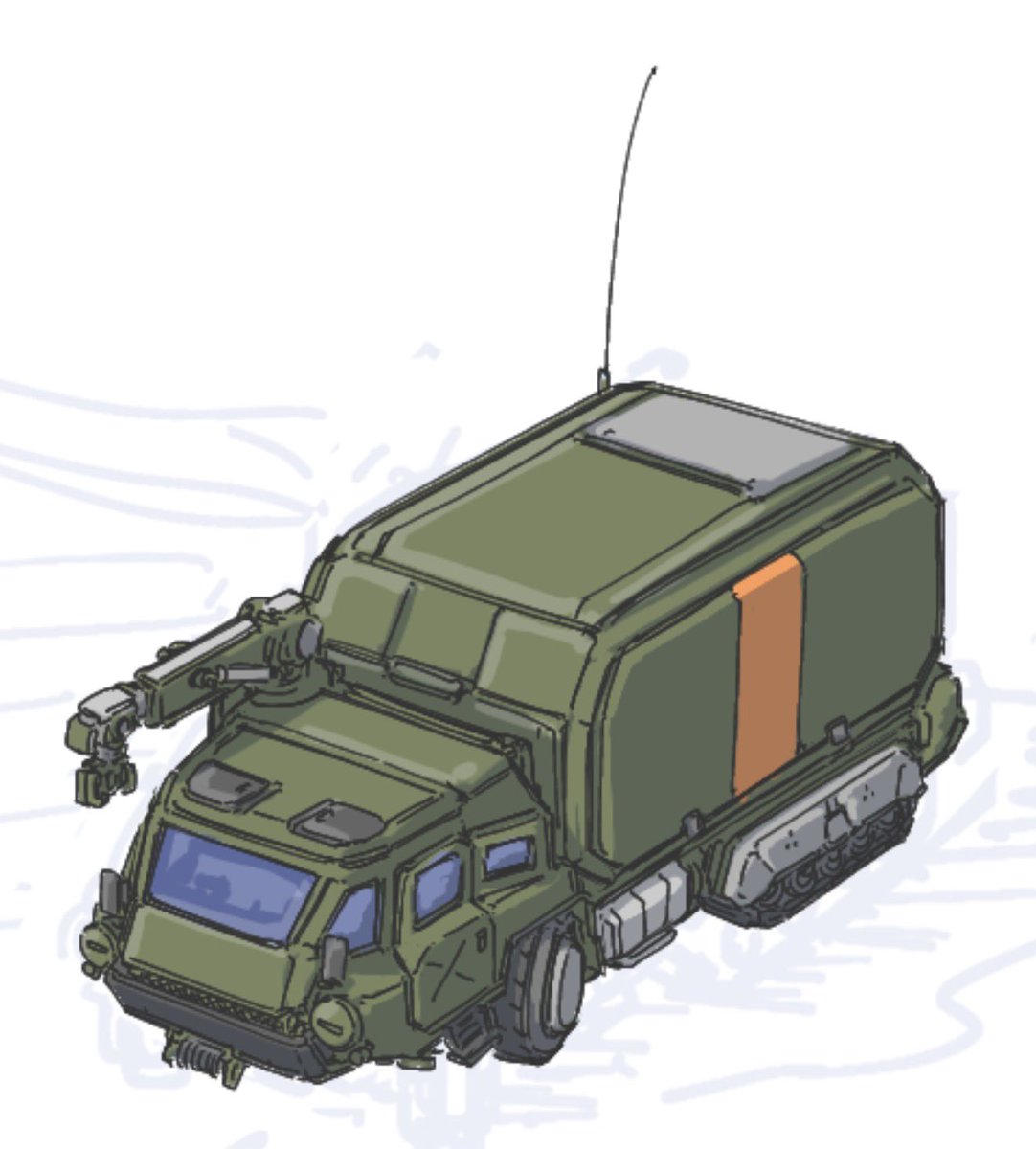 f2173's tweet photo. 変に実車をモデルにするより架空のメカの方が手癖で描けてラクなとこあるというかむしろ普通の車の方がむずかしいというかタイヤ描きたくないというか https://t.co/qQ6cFpXsXH