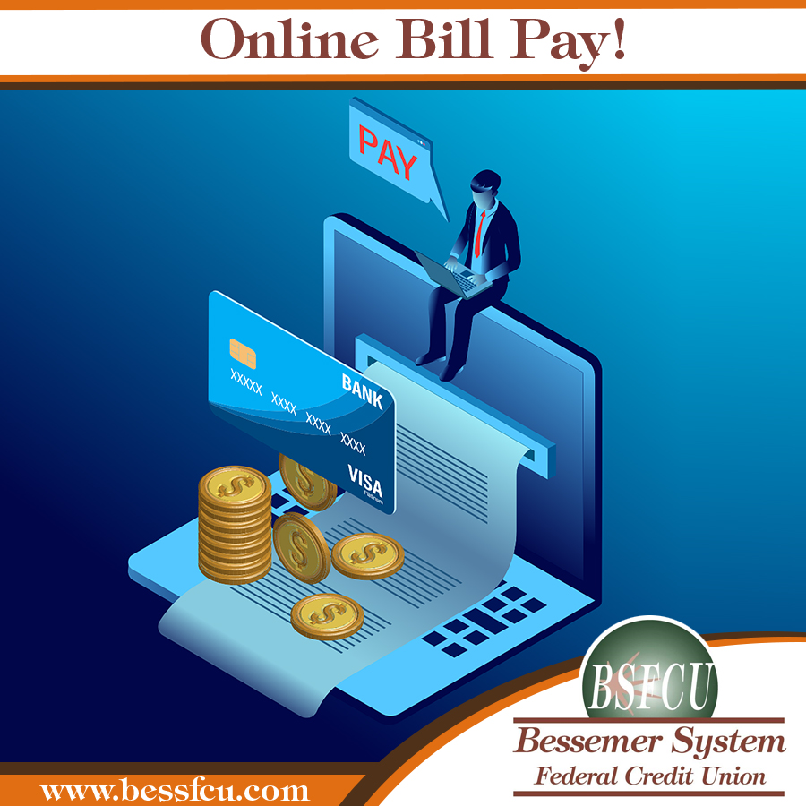 BessemerFCU's tweet photo. Online Bill Pay – Never mail a paper check again! With Online Bill Pay, you can pay anyone, while establishing recurring or one-time-only payments. It’s safe, secure, and free. https://t.co/gM8a9nwa4O https://t.co/ruCYajL7Er