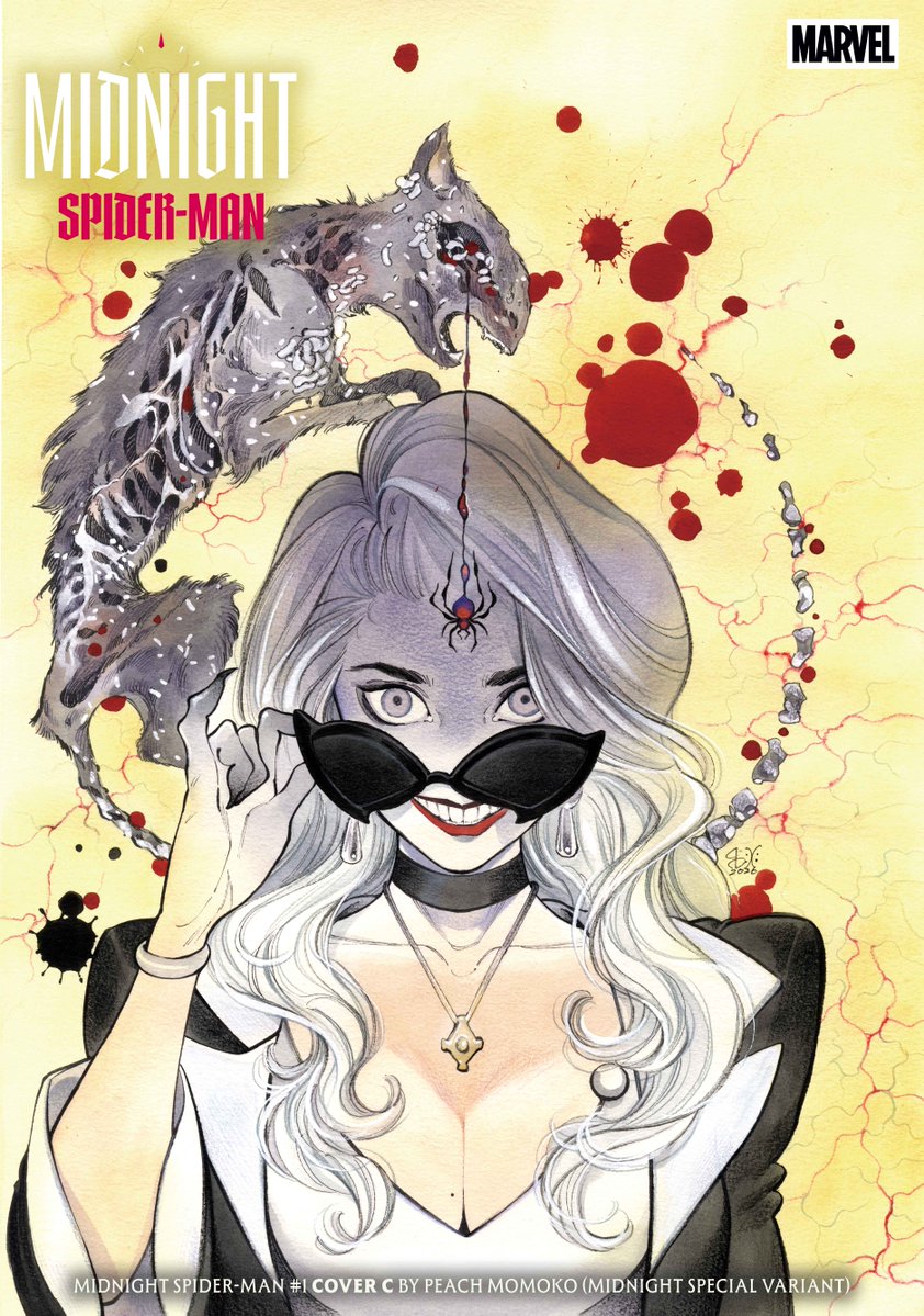 MarvelComicsHQ's tweet photo. In ‘Midnight Spider-Man’ by Phillip Kennedy Johnson and ScieTronc, Spider-Man discovers that with great power… comes something monstrous.
 
🩸 COVER C PEACH MOMOKO MIDNIGHT SPECIAL VARIANT
🩸 COVER D SKAN MIDNIGHT HORROR HOMAGE VARIANT
🩸 COVER I INHYUK LEE VARIANT https://t.co/HBo64HfU93