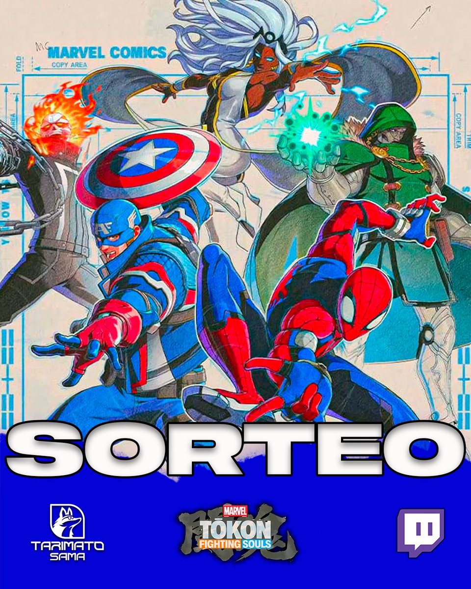 tarimato's tweet photo. 🚨 SORTEO MARVEL TOKON FIGHTING SOULS 🚨¡Los héroes más poderosos del universo Marvel están listos para la batalla! 
Para participar en este SORTEO solo tienes que:
1️⃣Seguir nuestra cuenta
2️⃣Dar LIKE ❤️ Y REPOST🔁a esta publicación
3️⃣ Etiquetar a 2 amigos 🫡🙃
⏰ El sorteo termina el 31 de julio y el ganador se anunciará en mi canal de twitch.
¡Que gane el mejor héroe!
