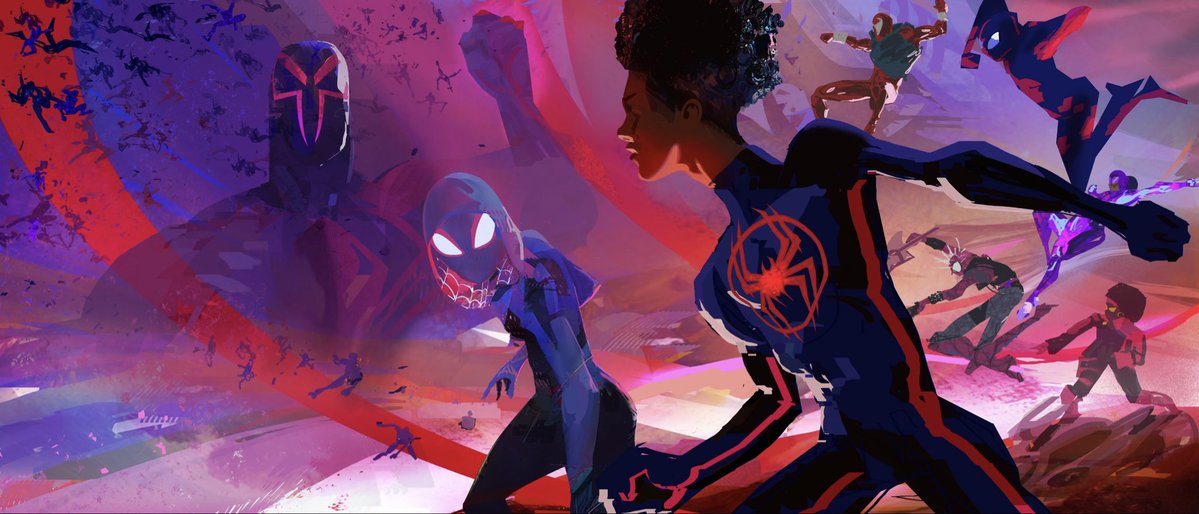 thinkgwen's tweet photo. concept art of a poster for “across the spider-verse” by craig mullins https://t.co/qtIW8dadNh