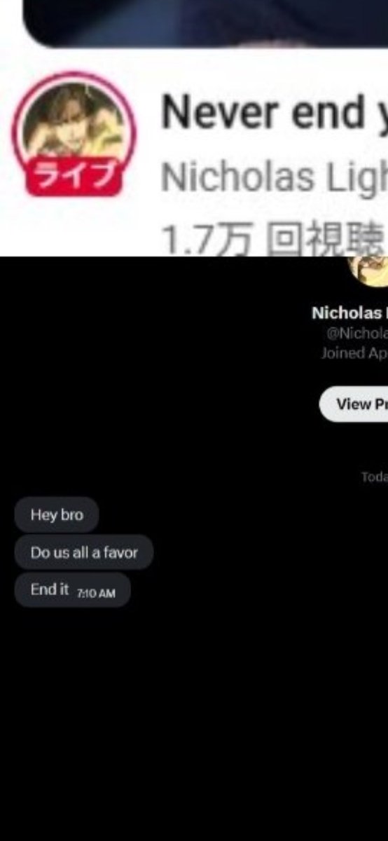 dragonkin717's tweet photo. @NicholasLightTV I can’t imagine watching your shitty content when you send shit like this to people https://t.co/j5W0nWeK9q