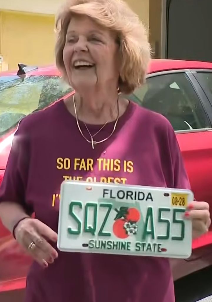 Dexerto's tweet photo. An elderly Florida woman says she "might like a few honks" after the state sent her an SQZ A55 license plate

Nancy Dello Stritto was originally upset by it but now thinks the plate was "destined" to be on her car https://t.co/VdPngknJAJ
