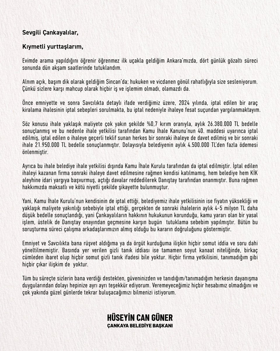 hcanguner's tweet photo. Sevgili Çankayalılar,
Kıymetli yurttaşlarım,

Alnım açık, başım dik olarak geldiğim Sincan’da; hukuken ve vicdanen gönül rahatlığıyla size sesleniyorum. https://t.co/6KZm5c6Ut2