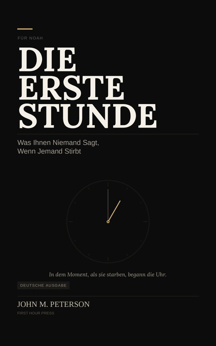 TheFirstHourOrg's tweet photo. Die Erste Stunde – jetzt auf Deutsch.
Wenn ein geliebter Mensch stirbt, beginnt die Uhr zu ticken – und niemand gibt Ihnen eine Anleitung. Dieses Buch schon: ein klarer, praktischer Wegweiser durch die ersten Stunden und Tage nach einem Todesfall.
Für jede Familie, die nicht weiß, wo sie anfangen soll.
Jetzt bei Amazon: https://t.co/DNep1wAFAo