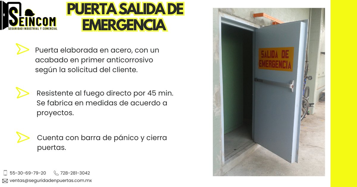 SEINCOM_Mex's tweet photo. 🔥🛡PUERTA DE EMERGENCIA EN PRIMER ANTICORROSIVO🛡🔥
🔥 La mejor protección no se improvisa, se fabrica con calidad.
Cada proyecto requiere soluciones que brinden confianza desde el primer día. Diseñamos y fabricamos Puertas que combinan resistencia, funcionalidad y durabilidad. https://t.co/xY8PmnfTs2