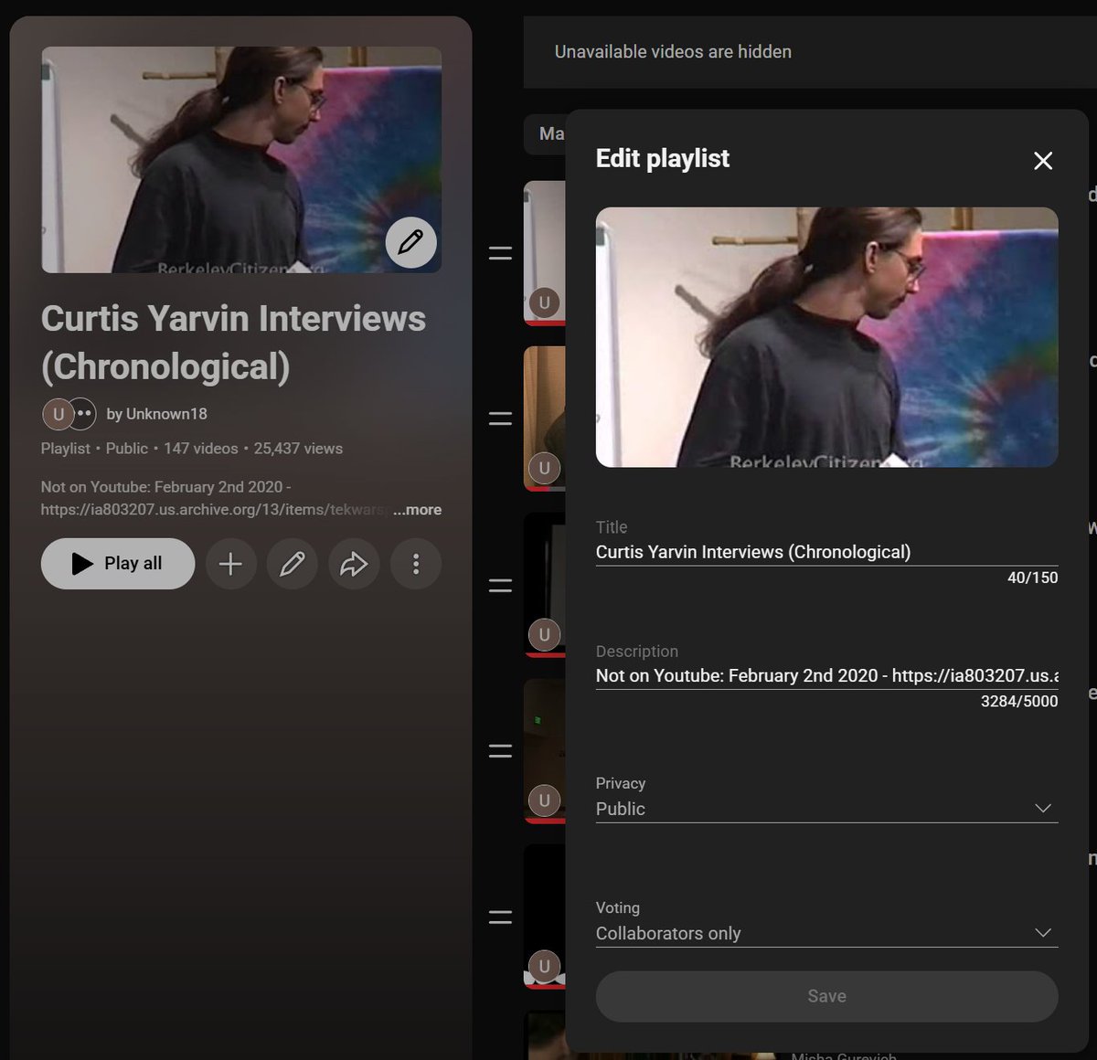 Unknown10493535's tweet photo. @curtis_yarvin My playlist! Thanks for the shoutout Curtis. Youtube is terrible for supporting the off site videos so will make a telegram group that'll have both + all his book and film recs he mentions in the interviews so stay tuned (I'm up to 2023 now) https://t.co/oH7uqNRQq6