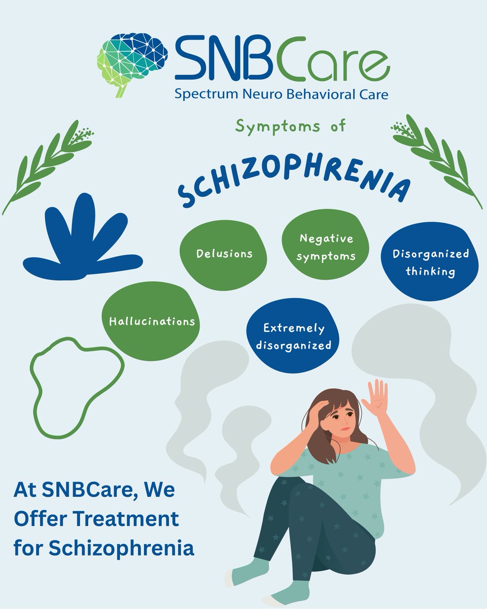 SNBCare1's tweet photo. Living with schizophrenia can be challenging, but with the right care and support, managing symptoms and improving quality of life is possible. At SNBCare,we provide compassionate, personalized mental healthcare
🌐 https://t.co/8PPmBiIcG7
📞 781 (666)-2711
#Schizophrenia #SNBCare https://t.co/Beb97cib63