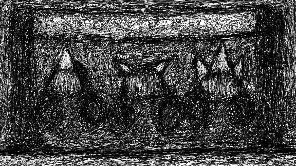 washihisa_koto's tweet photo. #背景版深夜の真剣お絵描き60分一本勝負

お題：｢モンスターレース」 https://t.co/nCJS2qY3Iu