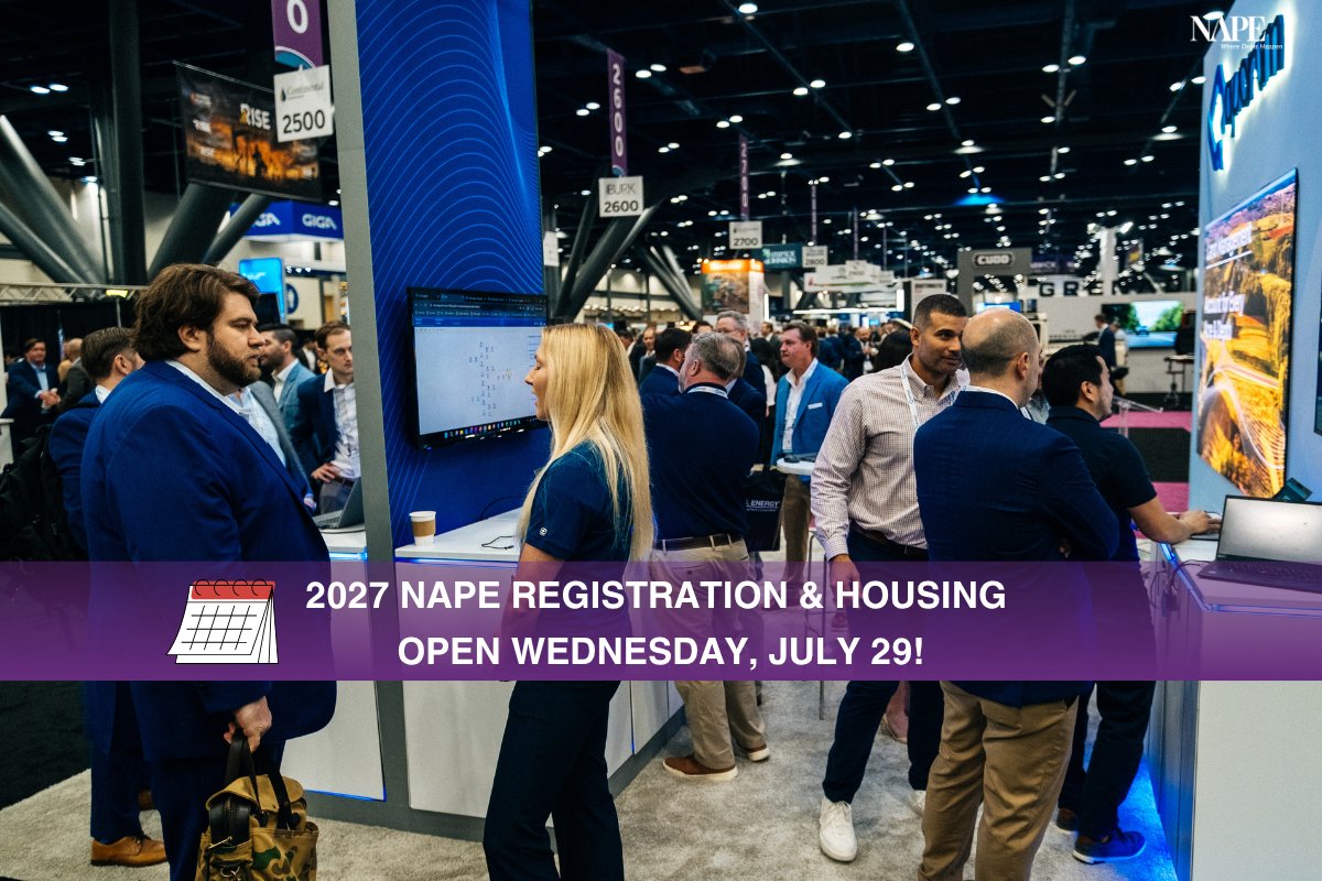 NAPE_Expo's tweet photo. We are just 14 days away from 2027 NAPE Summit registration and housing opening! Here's how you can be the first to close the best deal of the year and secure your hotel room:

1. Set a calendar reminder for Wednesday, July 29 at 10AM CST.
2. Email subscribers are the FIRST TO KNOW: sign up here https://t.co/kN0hxcgZb5
3. Follow NAPE Expo on LinkedIn, Facebook, X and Instagram.
4. Tell your colleagues, supervisors and direct reports to follow steps 1 through 3!

The NAPE Experience always delivers real market insights, deals, new partnerships and connections that stand the test of time. What happens at NAPE can't be replicated — you have to join us to see it for yourself!

📍 2027 NAPE Summit | Feb. 3-5, 2027 | Houston, TX | GRB Convention Center | Visa invitation letters are available.
#WhereDealsHappen #NAPE2027 #EnergyForIndustry #TheNAPEExperience