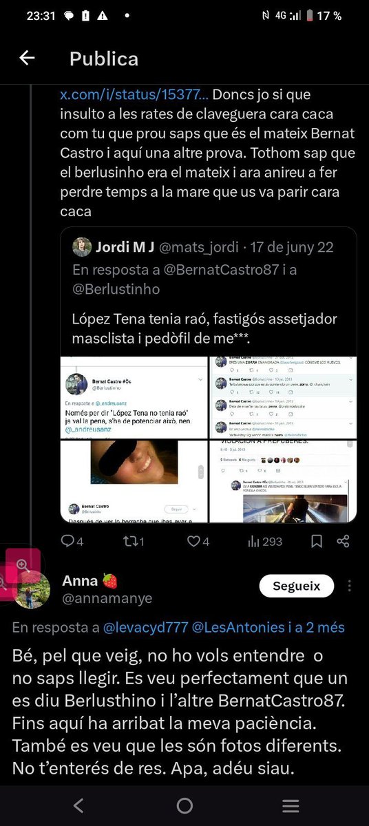 levacyd777's tweet photo. @Vandhal1313 @vandhal17 @61Vandhal61 Ara filla de puta estúpida subnormal llepaculs de subnormals Annamanye noemialba2  calcat601 i totes les merdes envejoses i subnormals que vagin a veure si el Bernatcastro87 és el Bernat Castro Giner el nen de puta merda malcriat.Només les rates subnormals poden negar la veritat https://t.co/6UqzAnZFdd