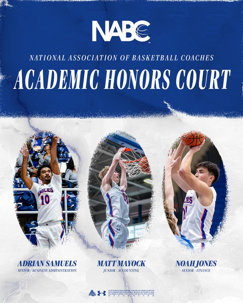 AU_MBasketball's tweet photo. Success on the court starts with excellence off it. 👏

Congratulations to our team on earning the NABC Team Academic Excellence Award for a third year in a row under third-year head coach @CoachDSimpkins, and to our three NABC Honors Court selections! 🦅📚 https://t.co/kV48SGgAJW