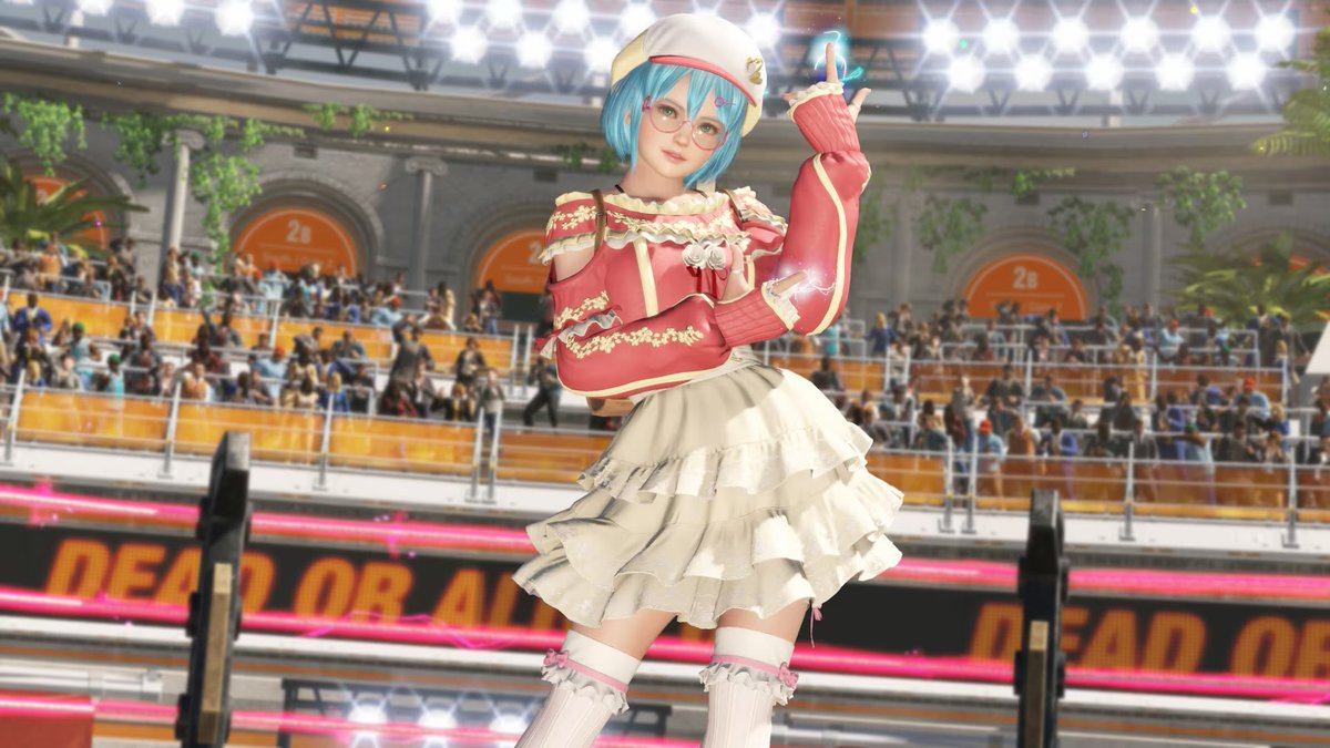 dailydoatec's tweet photo. nico's new "scientist on holiday" dlc set in dead or alive 6 last round https://t.co/f7rQMmIBjO
