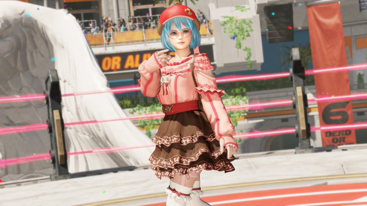 dailydoatec's tweet photo. nico's new "scientist on holiday" dlc set in dead or alive 6 last round https://t.co/f7rQMmIBjO
