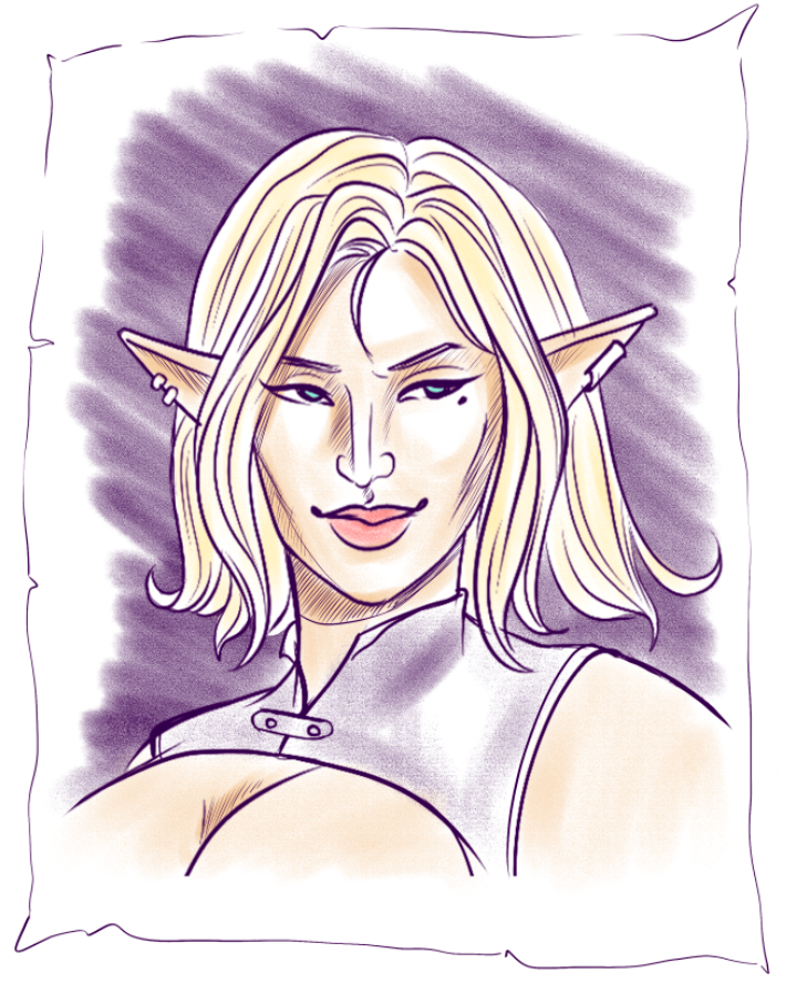 beillus's tweet photo. Revisiting Eralyn's character design from a #DnD campaign to prove that I'm alive.
#halfelf #bard #scarfdancer https://t.co/9KNdU2UUX0