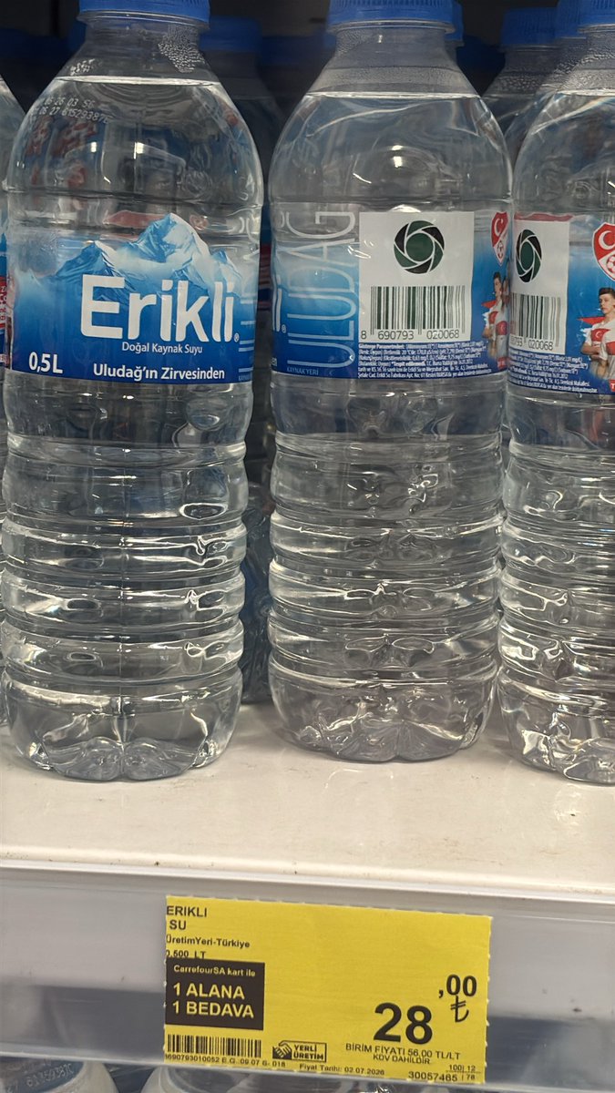 Emrkbly's tweet photo. Ya ben yanlış görüyorum ya da su satın almayalı fiyatları biraz artmış @ErikliLezzeti @pinarsuveicecek https://t.co/gJJzxXLFYr