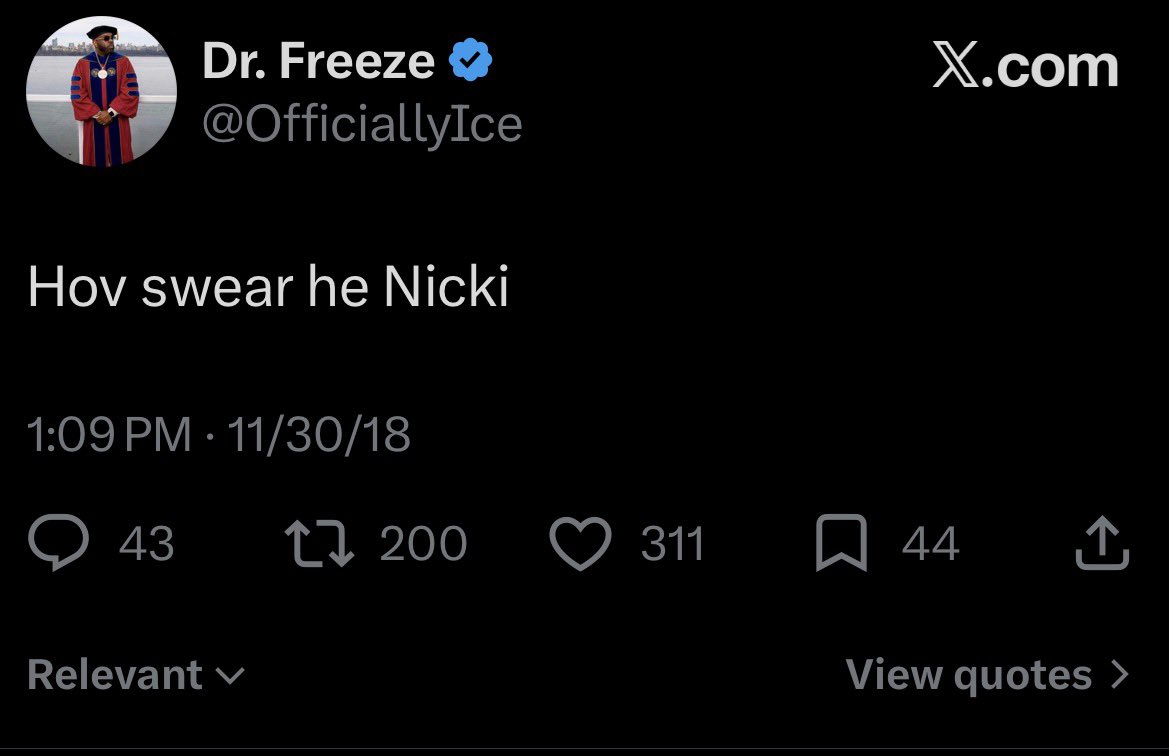 RunNhideee3's tweet photo. Why he deleted all the Nicki tweets and forgot this one https://t.co/UN2af7IzAU