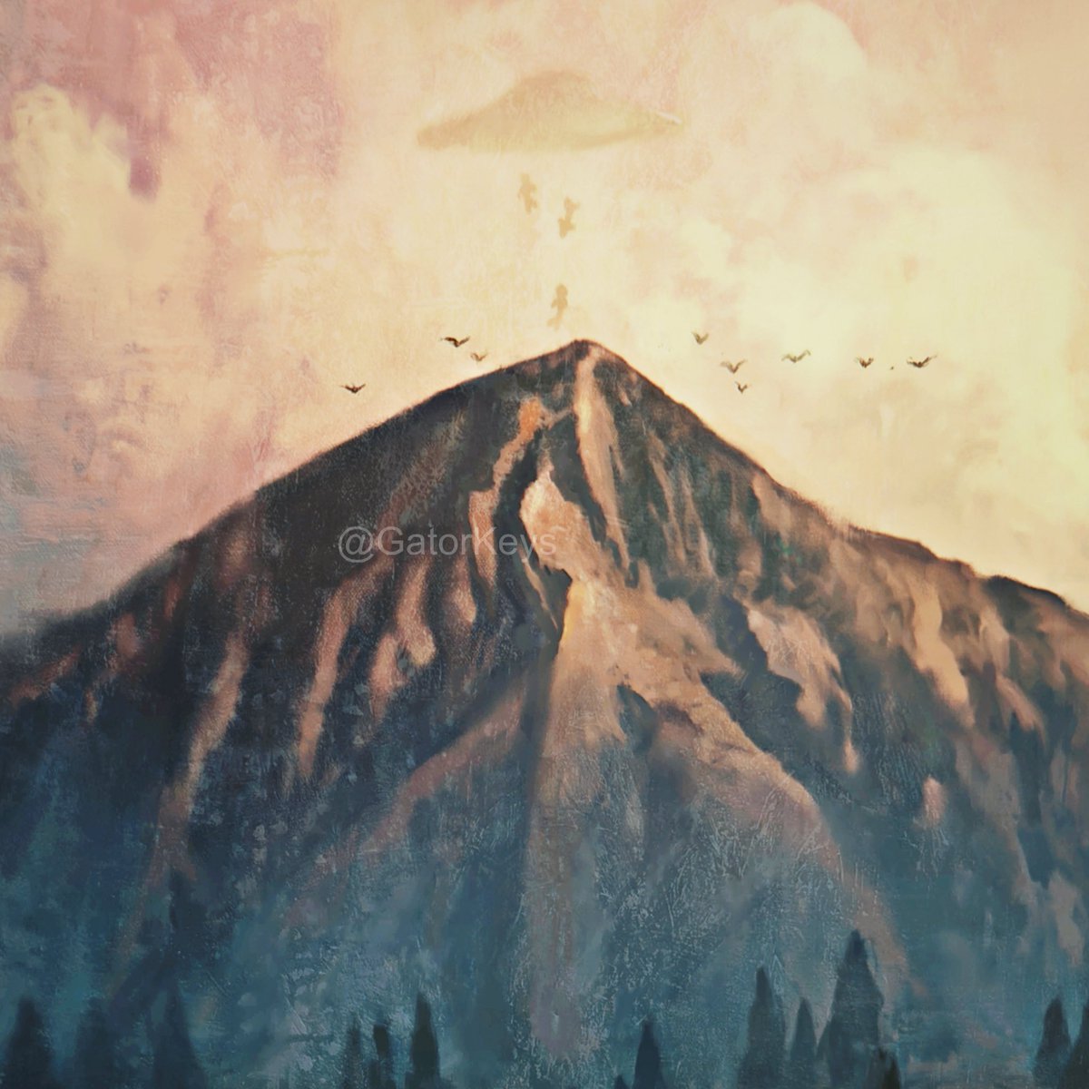 ElijahOutWest's tweet photo. Michael, Franklin, and Trevor getting abducted at the top of Mount Chiliad? https://t.co/EehM5EI4gC