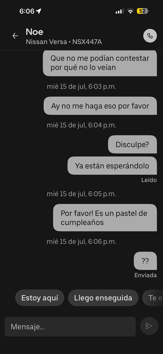 __fruta__'s tweet photo. @Uber_MEX  qué onda con tus conductores que ponen que ya llegaron al punto de entrega y ceroteee aún estaba a a5 minutos ah y finaliza el viaje y se lleva el envío eso es robo aquí y en China aparte de todo se estaciona muchas casas adelante de donde era 
Y nota súper grosero https://t.co/uZ4P2JY6rJ