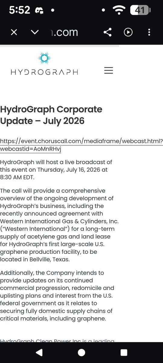 calichebahada's tweet photo. If you have not heard of @HydroGraphInc you need to be on this call. Updates on main catalysts for the remainder of the year and into next. This could be the next $aapl $msft or $nvda. #graphene #nanotech $hg $hgraf 

https://t.co/Q0GriyC0V2 https://t.co/ZMVVaeM1pB