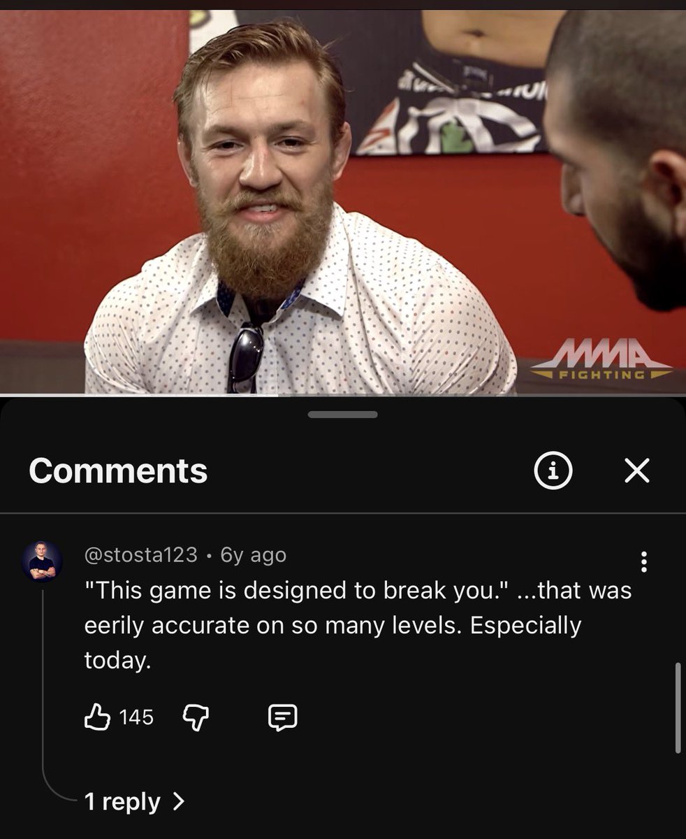 Nixrix's tweet photo. 6 years ago comments be like: 

#McGregor #UFC #UFC329 https://t.co/enGvZ7DHat