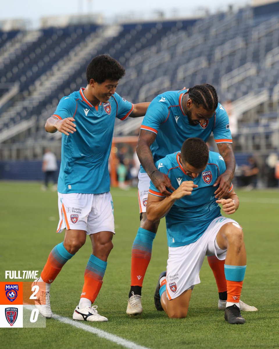TheMiamiFC's tweet photo. FT | Miami takes all three points at Pitbull Stadium! Rodrigo da Costa and Locadia find the back of the net as we earn a 2-0 victory over Indy Eleven. π
#MIAvIND #VamosMiami https://t.co/iJ602274WH