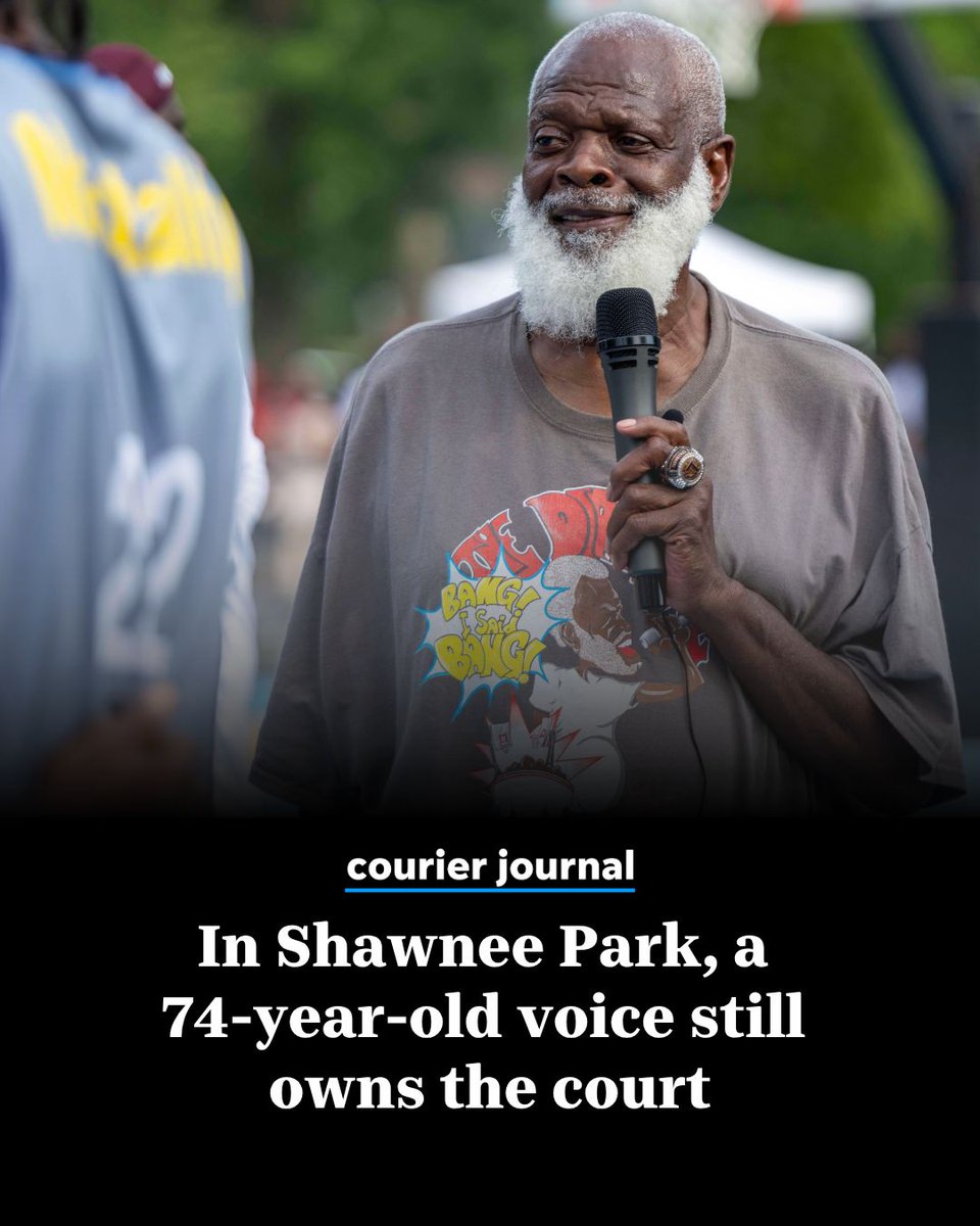 courierjournal's tweet photo. At 74, the Dirt Bowl's iconic voice isn't afraid to call an ugly shot https://t.co/1rX7Im89un https://t.co/DXsn6aHqjN