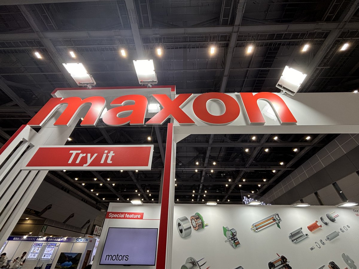 maxonJapan30's tweet photo. テクノフロンティア　モータ技術展は本日2日目です！
マクソンジャパンも出展中！
東京ビッグサイト　西2ホール　S26　でお待ちしております。

#テクノフロンティア https://t.co/mDkI19e4N4