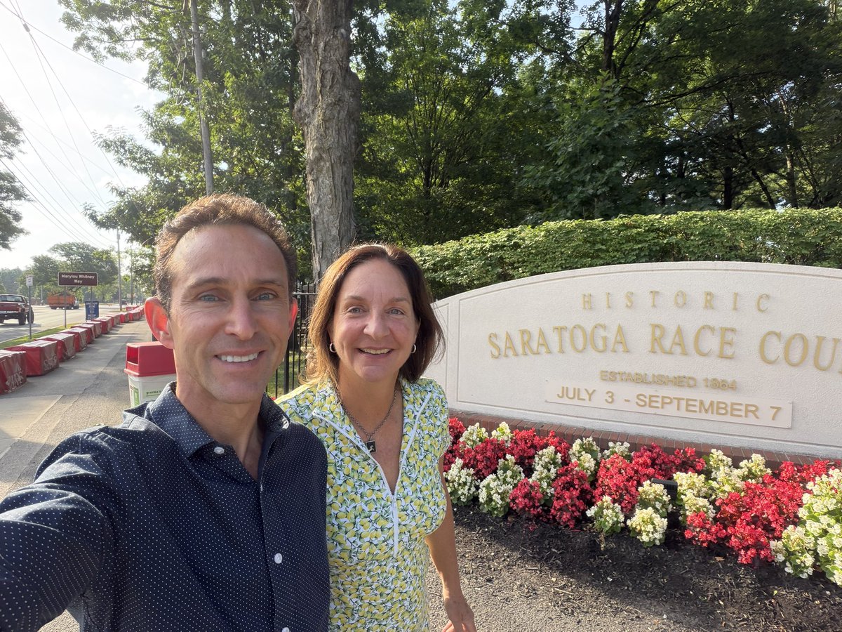 JGEF_org's tweet photo. Great day at Saratoga Race Track with Professor Gabi Kuenzli, visiting with the jockeys and sharing the mission of JGEF. Grateful for their time and support! 🏇 #JGEF #SaratogaRaceTrack https://t.co/BZDsBgcWK8