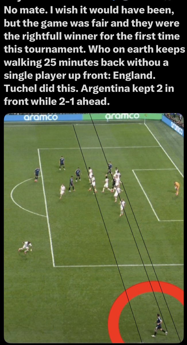 OfficialShegs2's tweet photo. @segun_soft First time Argentina won without help except help from the England coach 😵‍💫 England before the goal world class England after their 1st and only goal = HARAM FOOTBALL https://t.co/8kAhZuIKLK