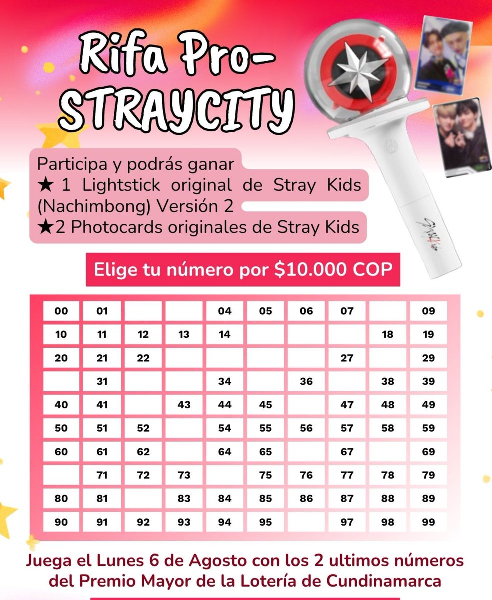 holyhollanov_'s tweet photo. Holaa, estoy haciendo una rifa de un lightstick de Stray Kids + photocards, todo original ❣️. Todo lo recaudado será usado para gastos de viaje por el concierto y demás 🥹.
Pueden pedir su numerito y pagarlo en el transcurso de julio! 

#StrayCityColombia #StrayKidsColombia https://t.co/22JUSItN2k