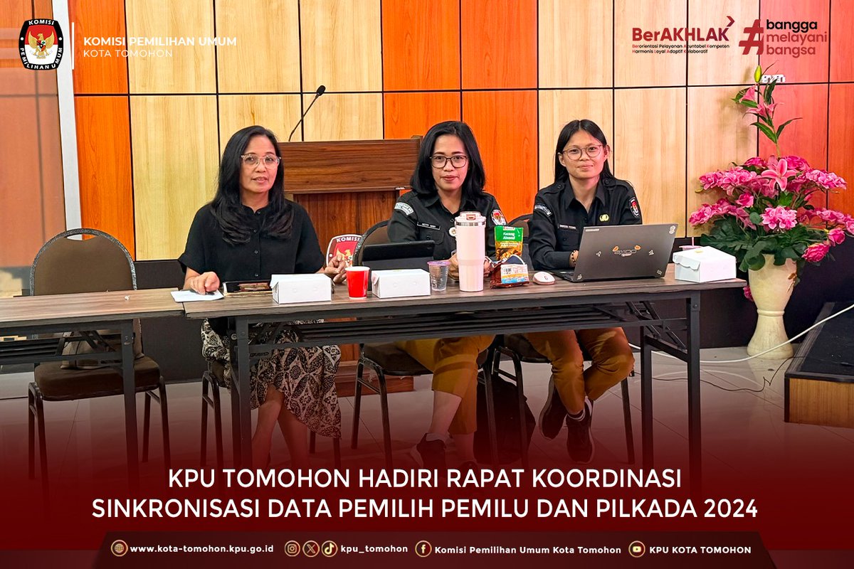 kpu_tomohon's tweet photo. #TemanPemilih, KPU Tomohon Hadiri Rapat Koordinasi Sinkronisasi Data Pemilih Pemilu dan Pilkada 2024
Selengkapnya :
https://t.co/zcLYGT2VDX
#KPUMelayani
#PDPB2026 https://t.co/R9PhvqdZT5