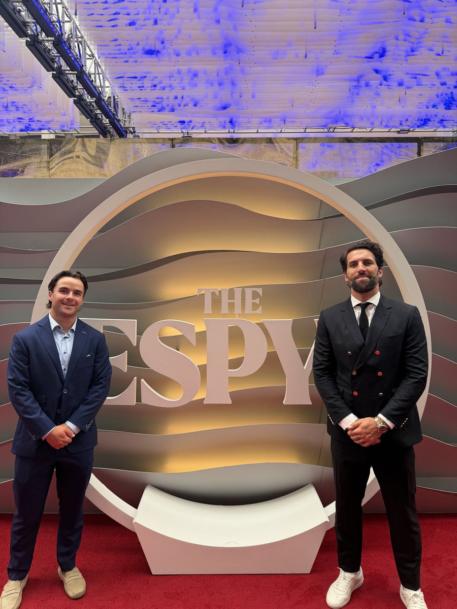 PremierLacrosse's tweet photo. From the crease to the red carpet. 🎩✨

The lacrosse representation at the @ESPYS is looking pretty good. 🥍 https://t.co/Oig9Xp9GUh