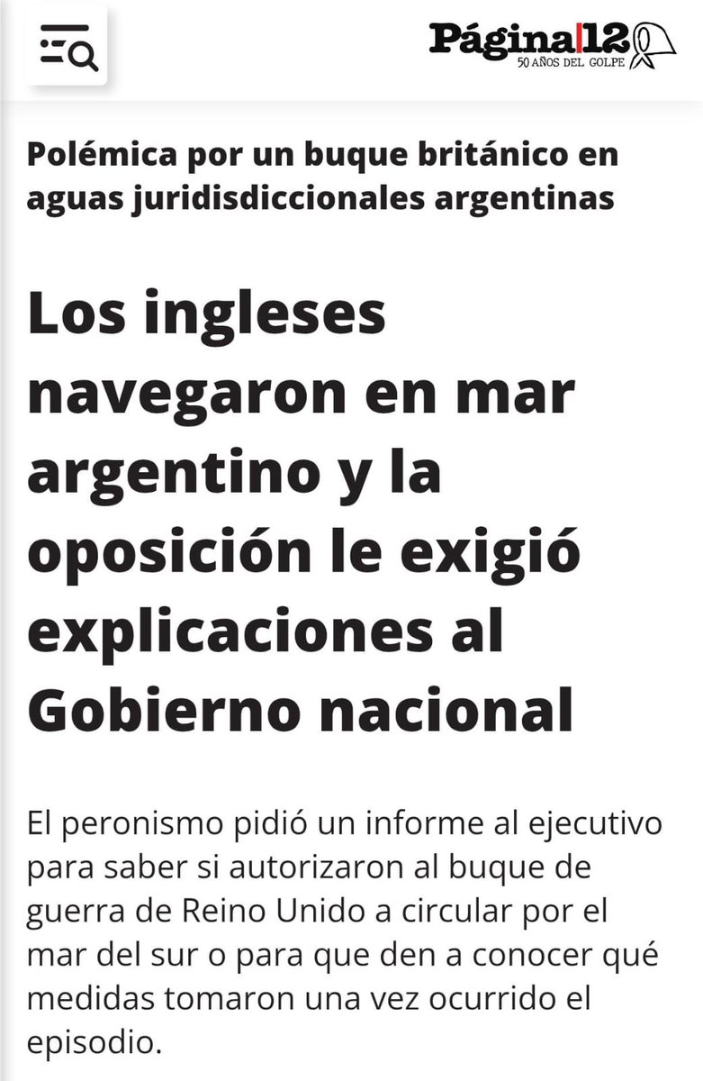 gerpmartinez's tweet photo. La Cancillería sacó el comunicado de protesta al Reino Unido por el buque inglés 2 horas después que terminara el partido.

No se animaron antes. Más arrastrados no se consigue.

Bien por los diputados de nuestro bloque que hace días exigen las explicaciones pertinentes. https://t.co/vMEZxhE0PX