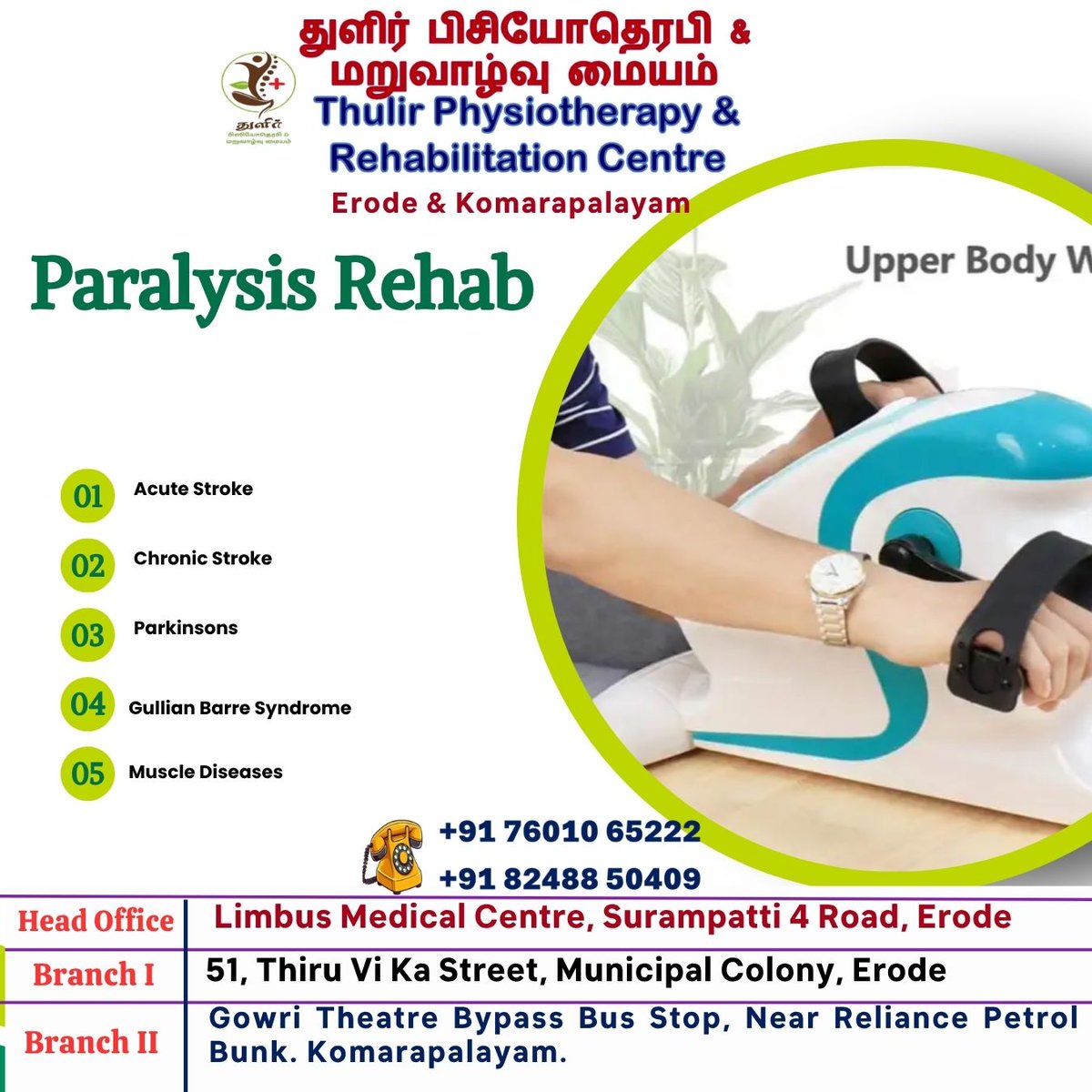 ThulirPhysioed's tweet photo. Paralysis Rehabilitation @ThulirPhysioed
Comprehensive neuro-rehabilitation to support recovery of strength, movement, balance, and functional independence #stroke #paraplegia #quadriplegia #strokesurvivor
#thulirphysio #thulirspinecare #paralysisrehab #strokerecovery #erode https://t.co/g6VU1twx15