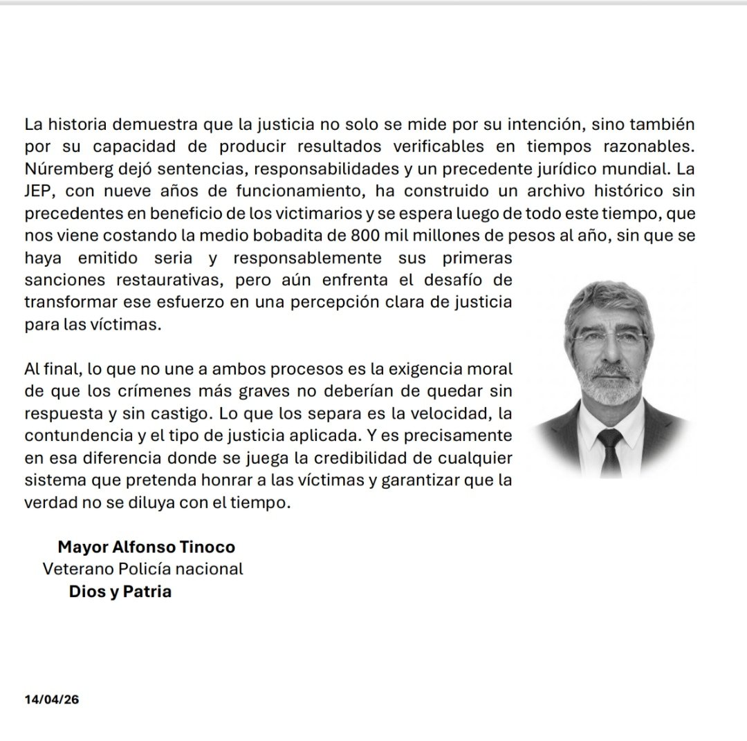 AponchoTinoco's tweet photo. @ELTIEMPO Por aquí les dejo a los lectores un artículo muy interesante sobre la comparación de los juicios a criminales de lesa humanidad
Se tiene que leer
@JEP_Colombia https://t.co/3IyiAZ6slr