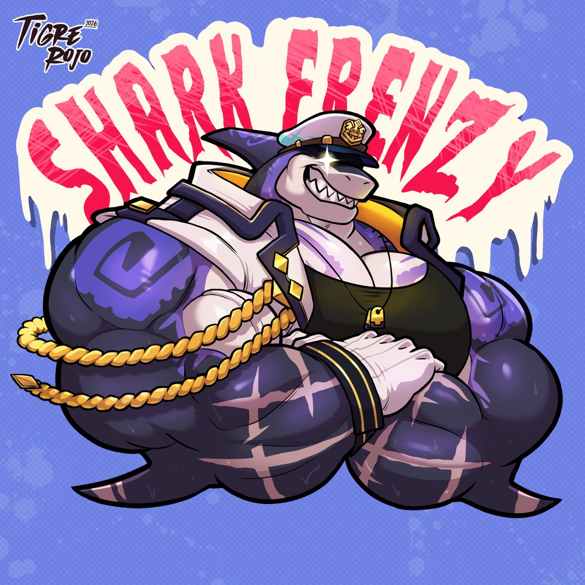 Tigrerojo_01's tweet photo. the next XXL Woofia character: Shark Frenzy Capt. Locke . When he spots appetizing prey, he doesn't take his eyes off it until he can lay his hands on it. Enjoy!. Enjoy!😁#XXLWOOFIA #WOOFIASTICKER https://t.co/OPVomq2XG7