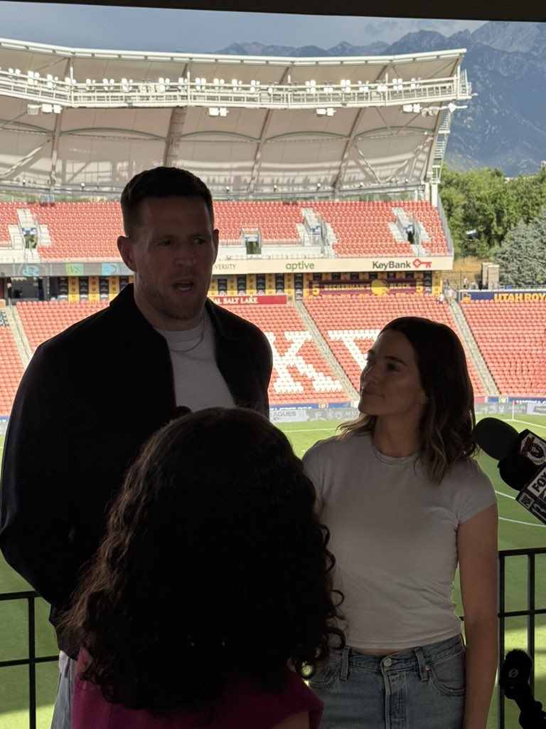 ItsTravisGreen's tweet photo. JJ Watt and Kealia Watt at America First Field for tonight’s Burnley FC at Real Salt Lake friendly match. 

The Watt’s are minority owners of Burnley FC. https://t.co/8OpwL0Mxki