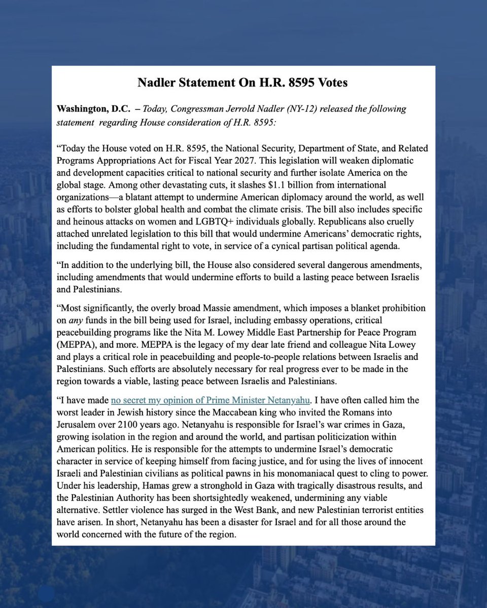 RepJerryNadler's tweet photo. My statement on H.R.8595: https://t.co/6rxDGljLAi
