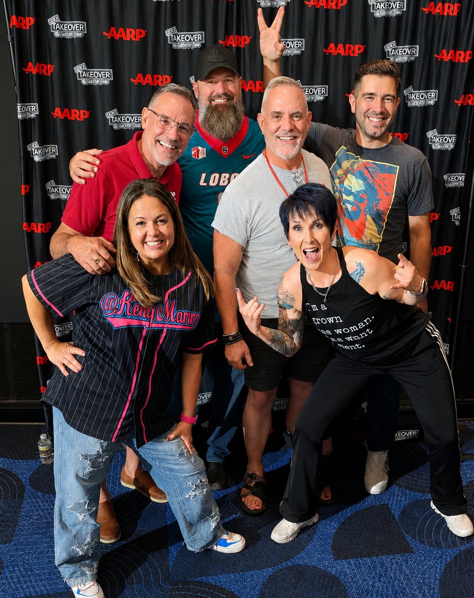 AARPNM's tweet photo. AARPNM volunteers were on hand Saturday to share information with attendees at the Gen X Takeover Comedy Tour at Route 66 Casino.  The tour, sponsored by AARP, features influencers: The Real Slim Sherri, The Dadbod Veteran, The Professor, and Kelly Manno. https://t.co/imD6okr9Yf