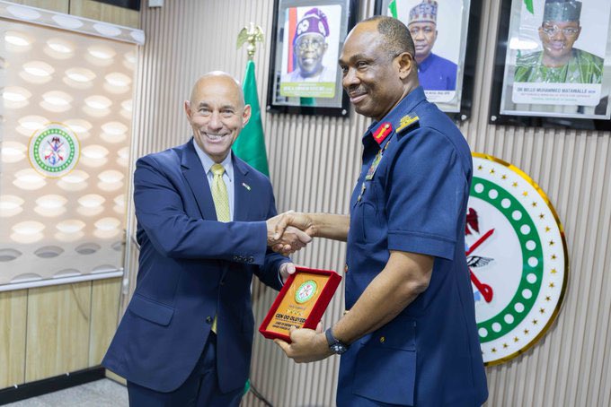 USinNigeria's tweet photo. “Wonderful meeting with Air Vice Marshal Francis Edosa. Nigeria's stability is paramount to security across West Africa, and the United States is committed to working with Nigeria to address shared threats, including terrorism and instability. Together, we are making the region safer.” @AsstSecStateAF Garcia.