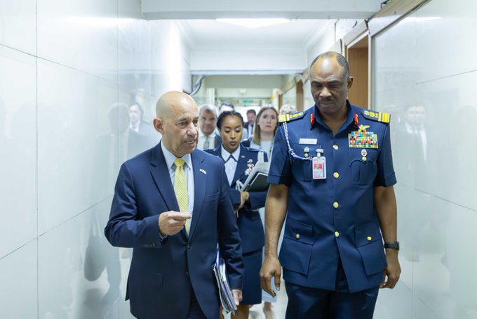 USinNigeria's tweet photo. “Wonderful meeting with Air Vice Marshal Francis Edosa. Nigeria's stability is paramount to security across West Africa, and the United States is committed to working with Nigeria to address shared threats, including terrorism and instability. Together, we are making the region safer.” @AsstSecStateAF Garcia.
