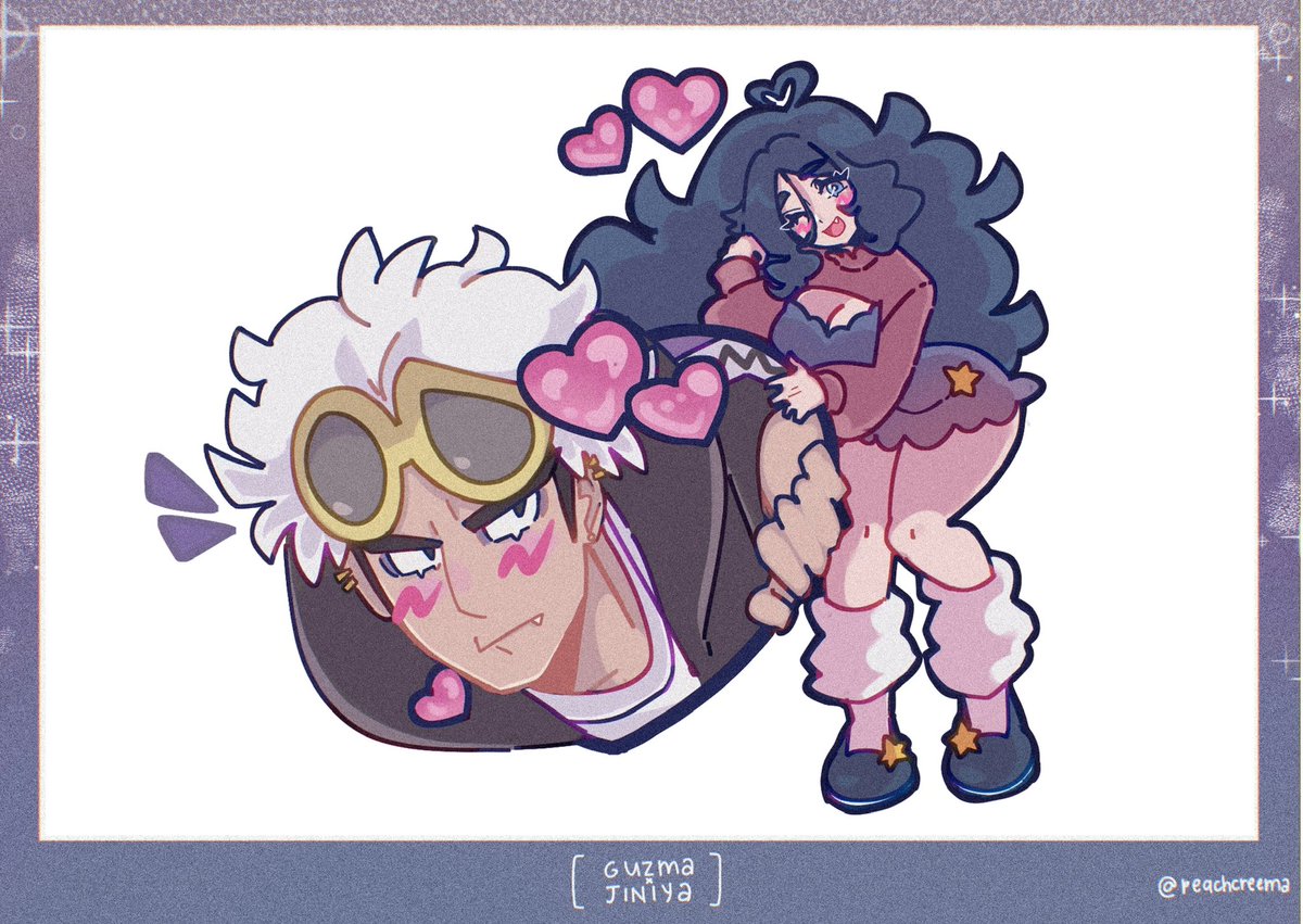 peachcreema's tweet photo. What the hell sure, I 🤍 Guzma  (I havent drawn them in ages tho 💔) https://t.co/zdAo04Dvbx