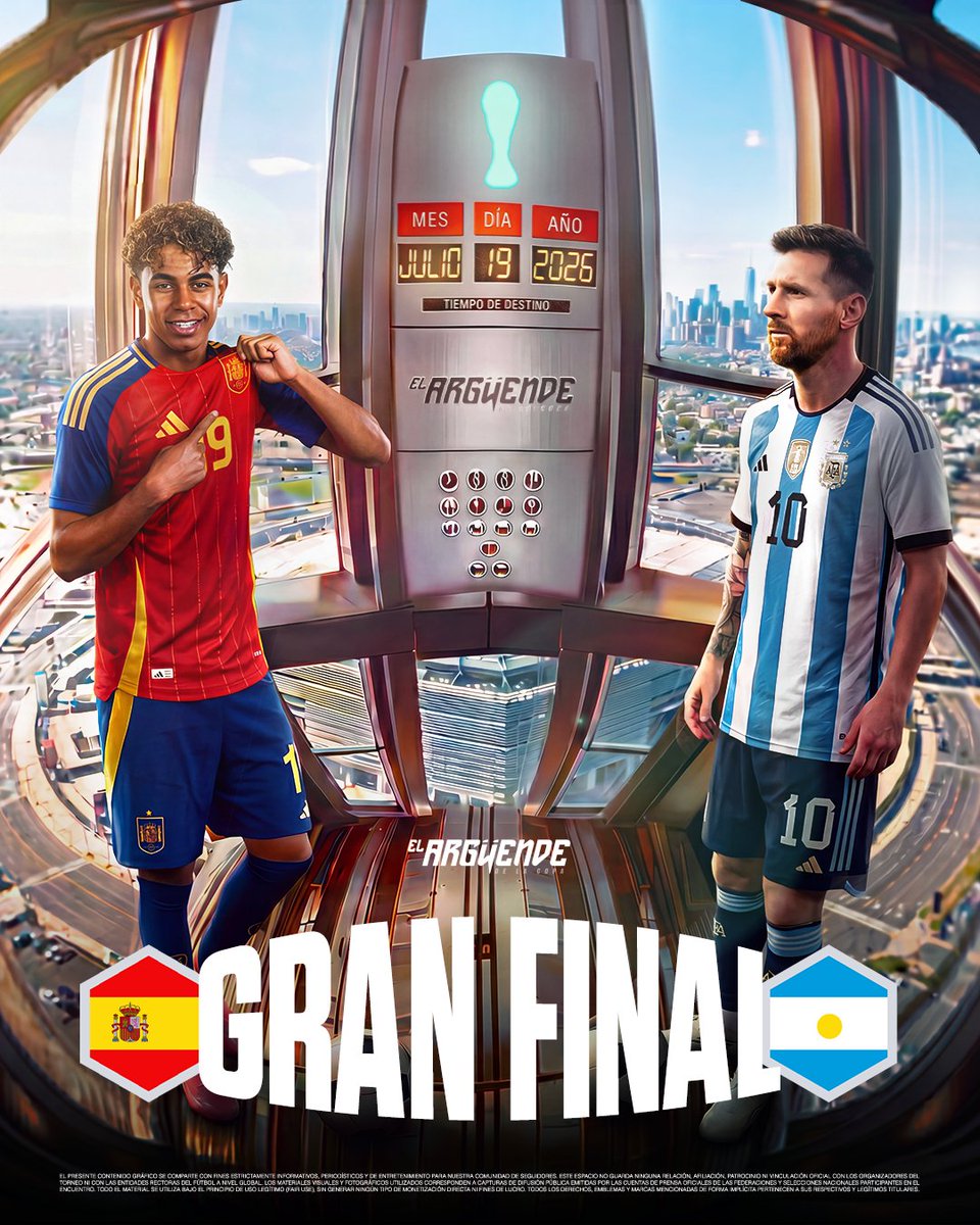 elarguendefut's tweet photo. ¡YA TENEMOS GRAN FINAL! 🏆🔥

España y Argentina sobrevivieron al camino más duro. Ahora solo queda un partido para decidir quién se queda con la gloria. 
¿Quién levanta la Copa? https://t.co/d2UwroEPhW