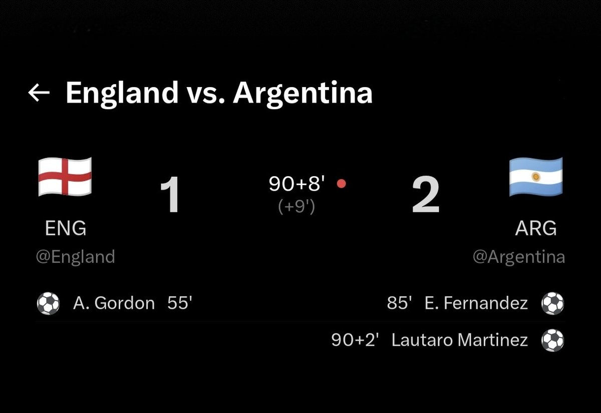 TheDarjChron's tweet photo. CONGRATS: Argentina Through to the Finals, After a Closely Fought 2-1 Win

After a very rough first half, both Argentina and England played a good game of football.

But at the end of the day, Argentina were definitely the better team. They controlled the ball better and dominated the mid-field.

Who do you think will prevail in the final? Argentina or Spain??