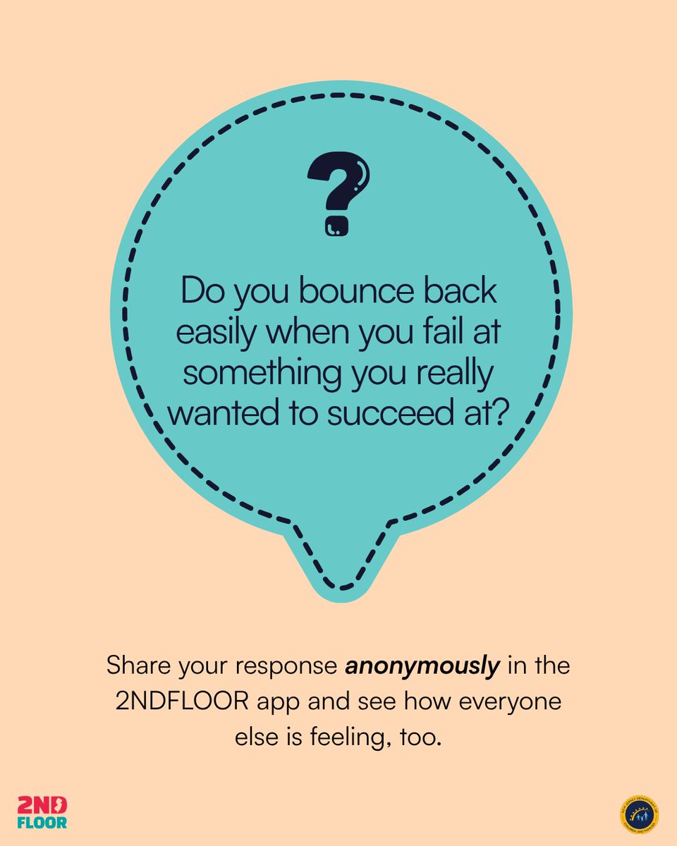 2NDFloorNJ's tweet photo. When you care about something and it doesn’t work out the way you hoped, it can be difficult to move forward. 

Head to the 2NDFLOOR app and let us know: Do you bounce back easily when you fail at something you really wanted to succeed at? https://t.co/1JesjJHjc8