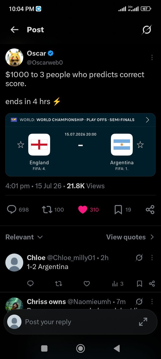 Chloe_milly01's tweet photo. @Oscarweb0 FPrtm9bxGBJEhYSjMBnDdk3aLcNVTnkBpbE38PvftBTA 🤲🤲✨✨ https://t.co/6hPPNuZRhd