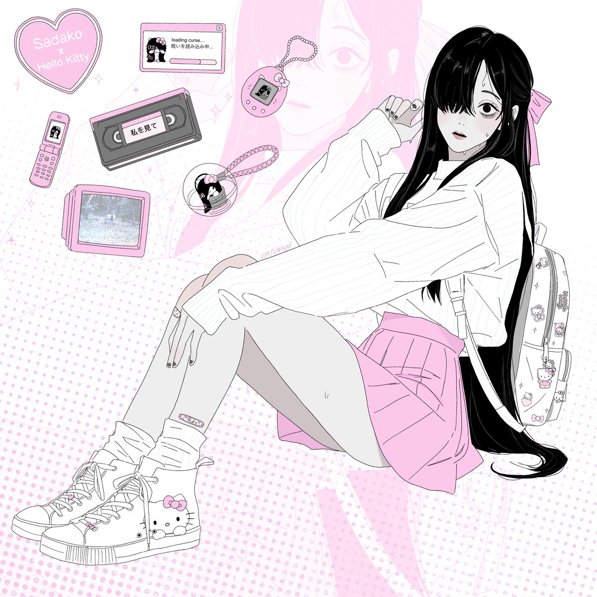 virtuware's tweet photo. SADAKO x HELLO KITTY https://t.co/ECggHvN29R